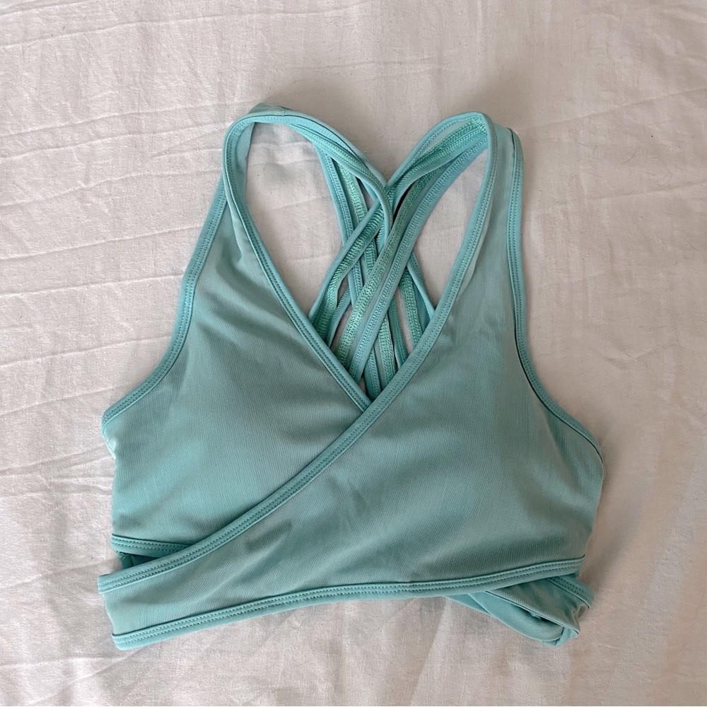 Fabletics Green/Blue Strappy Sports Bra XS or XXS
